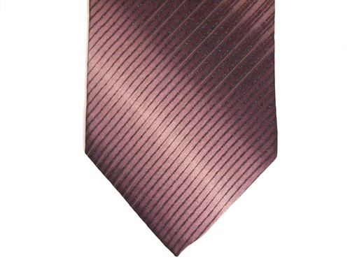 Van Heusen Mens Necktie Tie Purple Metallic Striped 58" 100% Silk USA - Picture 2 of 4