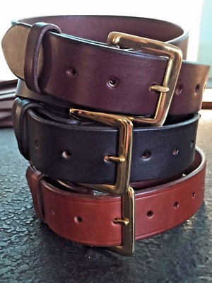 1 1/2'' HEAVY REAL LEATHER WORK GUN CCW HOLSTER DRESS BELT-AMISH HANDMADE-1.5