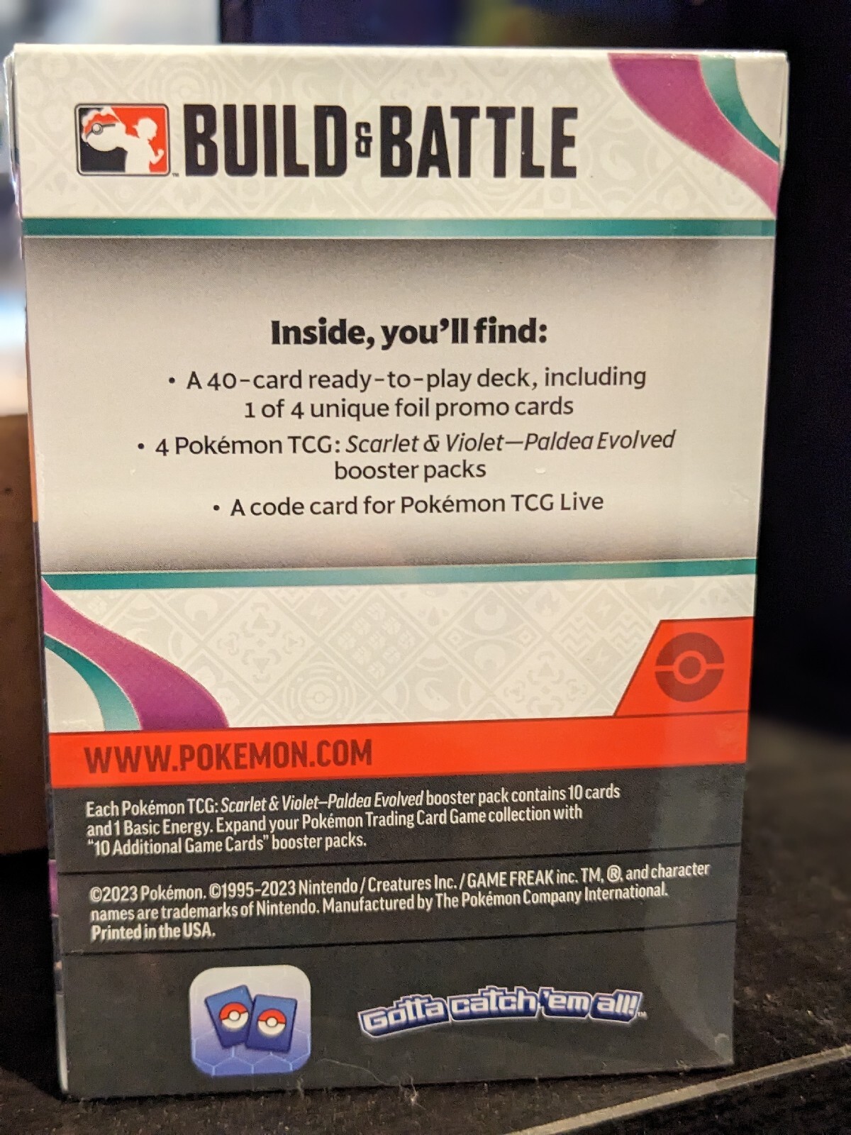  Pokemon TCG: Paldea Evolved Build & Battle Box (Prerelease Kit)  - 4 Packs, Promos : Toys & Games