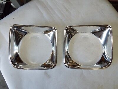 TWO ALUMINUM AS ORIGINAL 67 68 1967 1968 CHEVROLET TRUCK NEW HEADLIGHT BEZEL