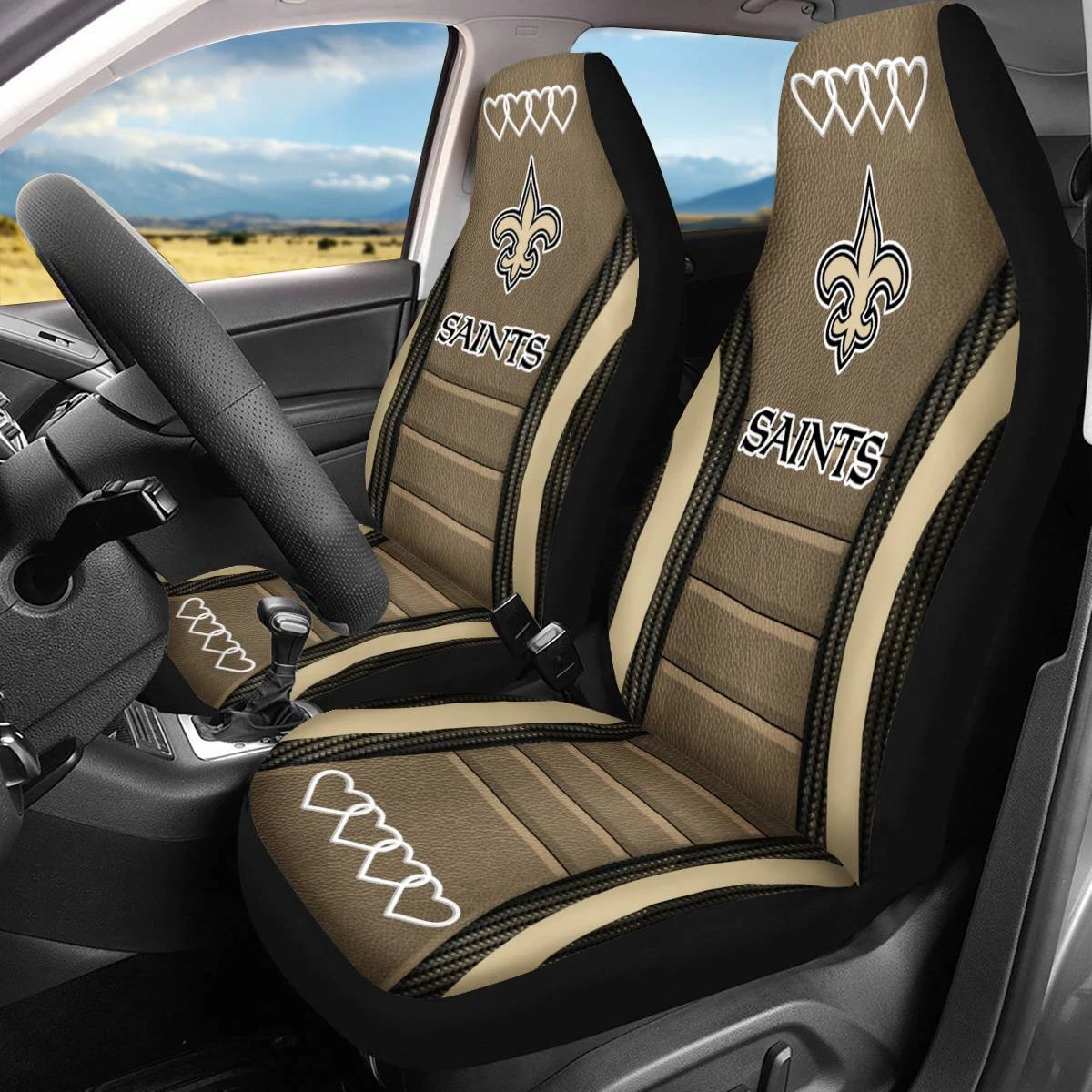 Car Seat Cover Seat Protector 2Pc for New Orleans Saints