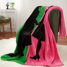 Wicked Throw Blanket 60" x 70" Silky Soft Plush Movie Pink Green Glinda Elphaba