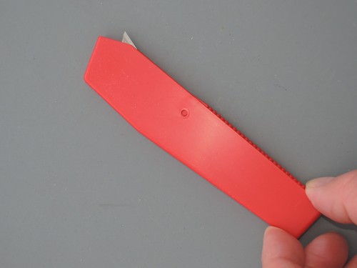 Zangengriffmesser Sicherheitsmesser Kunststoff rot mit Kohlenstoffstahlklinge - Picture 6 of 10
