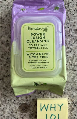 THE CRÈME SHOP Power Fusion Cleansing WITCH HAZEL & TEA TREE 30-CT. Wipes SEALED