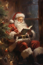 SANTA CLAUS CHRISTMAS HOLIDAY STRETCHED CANVAS PRINT WALL ART READY TO HANG CA4