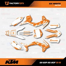 White & Orange Graphics Kit fits KTM 13-15 SX SXF XC XCF 125 150 200 250 300 450