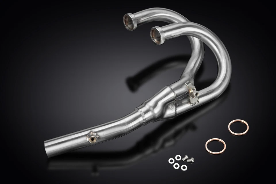 Honda XL250S 1978-1981 Delkevic Stainless 2-1 Exhaust Downpipes Headers - Image 3 of 4