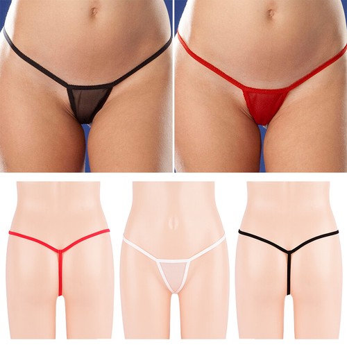 Womens Mini Thongs Micro Bikini Solid Knickers T-back Sexy Underwear Lingerie