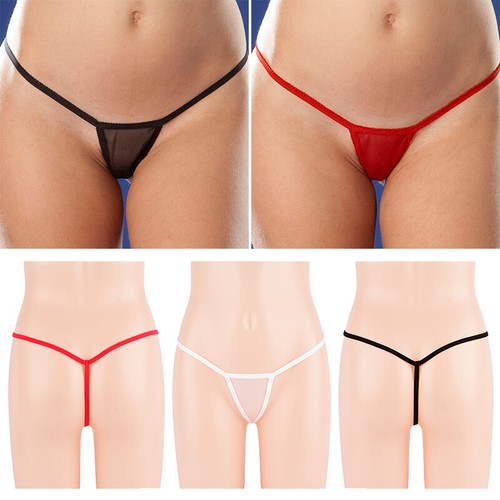 Mujer Mini Tangas Micro Bikini Sólido Braguitas T-Back Lencería Sexy Linge < - Imagen 1 de 27