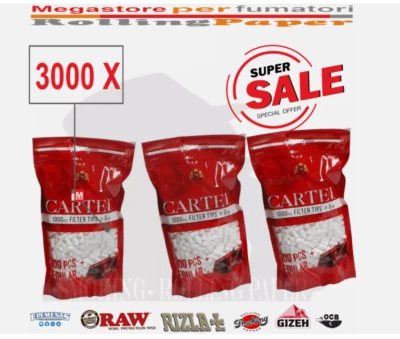 RIZLA Filtri Cartel Classic Regular 8mm – Bustine da 3000 Filtri