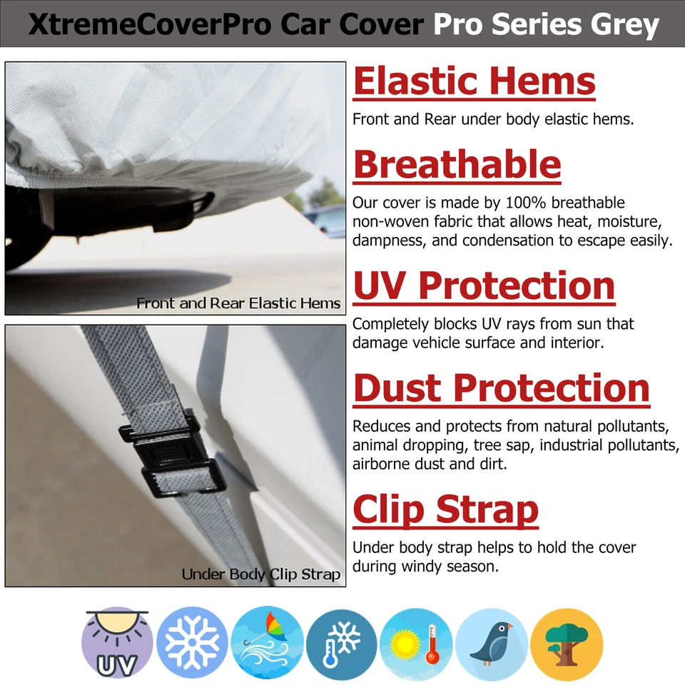 BREATHABLE CAR COVER W/MIRRORPOCKET FOR 2019 2018 2017 2016 2015 2014 KIA K900 - Image 3 of 4