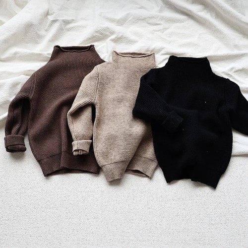 New Kids Sweaters Turtleneck Boys Pullover Boys Knitwear Girls Base Sweater - Picture 14 of 27