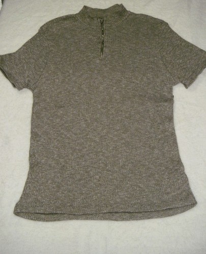 Zara Top Women XL Khaki Green Blend Knit Ribbed 1/