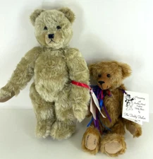 2 Vintage Handmade Jointed Mohair Bears Jeanne M. Klein