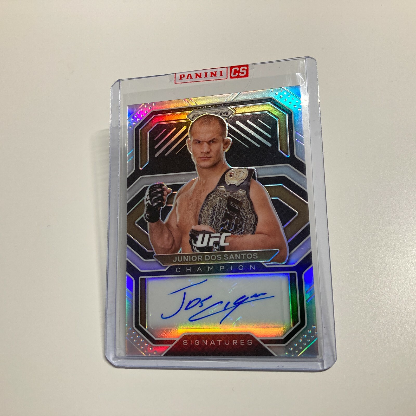 Junior Dos Santos 2021 Panini Prizm UFC Silver Champion Signatures Auto Card
