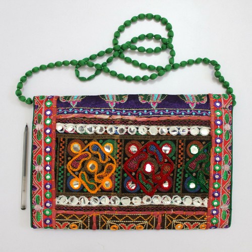 Vintage Tribal Banjara Indian Handmade Ethnic Women Purse Hippie Clutch Bag z - Picture 2 of 4
