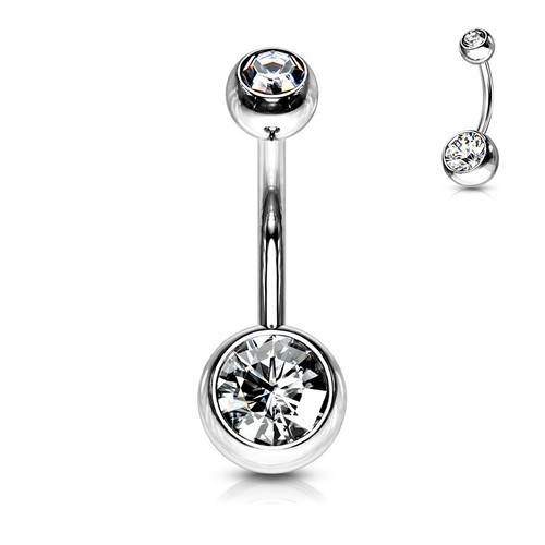 14G Solitaire gem Belly Button Navel Ring Surgical Steel Barbell Stud Piercing - Picture 43 of 63