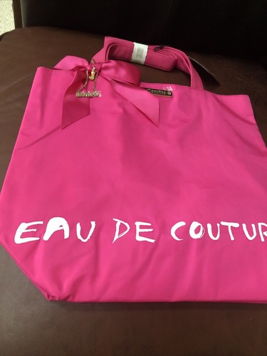 Juicy Couture" Hot Pink 'Eau De Couture' 100% Nylon Shopping Tote Bag NWT - Picture 5 of 7