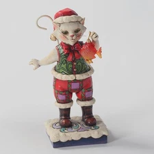 Jim Shore Heartwood Creek 'Catch The Christmas Spirit' Christmas Cat 4027766