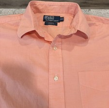 Polo Ralph Lauren Andrew Button Down Dress Shirt Mens orange 16 34/35