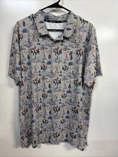 Hooey Polo Shirt Mens Large The Weekender Cowboy Golf Western Chieftain Teepee