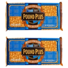 2X TRADER JOE'S POUND Milk CHOCOLATE with Almonds (2 HUGE PACKS) Exp 10/26