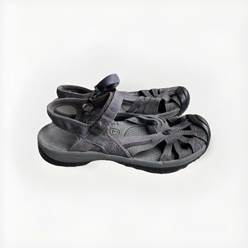 Keen Rose Slingback schwarz grau Wildleder Riemchen Sandalen geschlossene Zehe Damengröße 9,5