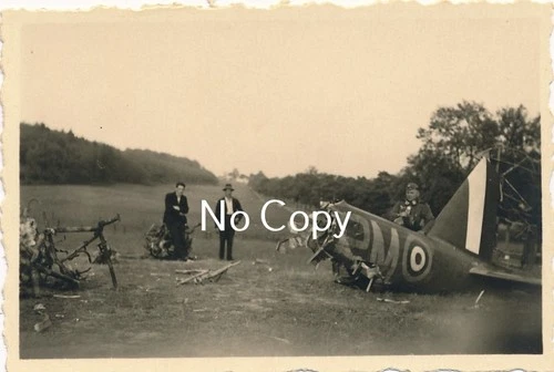 Military photo WW2 Belgium downed aircraft near Athus 1940 X244