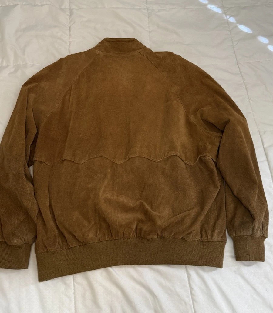 Norm Thompson Vintage Brown Suede Harrington Bomber Jacket XL image 9