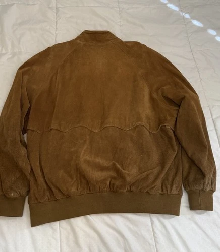 Norm Thompson Vintage Brown Suede Harrington Bomber Jacket XL image 9