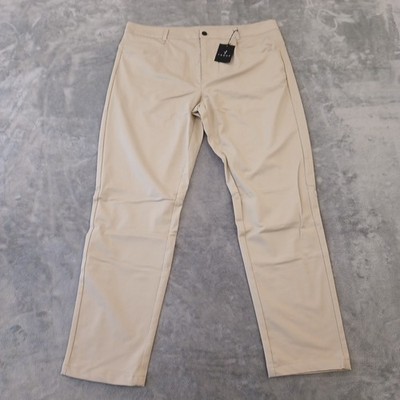 Troop Pants Mens 2XL Beige Flat Front Pockets 38x30 Stretch New