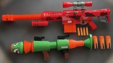 Fortnite Nerf Blaster Set Red Camo Scout Rival Guns with Scope Ammo