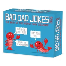 Willow Creek Press,  Bad Dad Jokes 2026 Desk Calendar, 6.18'' X 5.43'', Daily Ca