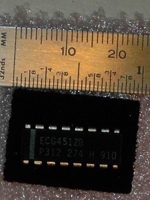 ECG 4512B CMOS 8 Channel Data Selector 16 Pin DIP