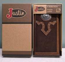 NEW Justin Jr. Rodeo Wallet Genuine Leather And Suede RFID  24010481W3 