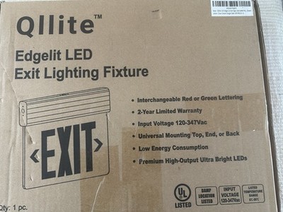 Qllite Edgelit LED Exit Lighting Fixture - Aluminum Housing - Model LEX1RGCA-G
