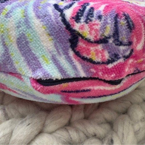 Lilly Pulitzer Travel Neck Pillow Preppy Pattern Colorful Gold Zipper Stylish - Picture 3 of 6
