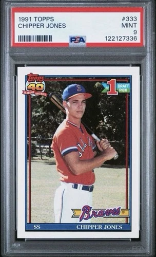 1991 Topps Chipper Jones #333 PSA 9 MINT Rookie Card Atlanta Braves HOF RC