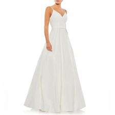 Mac Duggal Ieena for Mac Duggal V-Neck Sleeveless A-Line Fully Lined Ball Gown