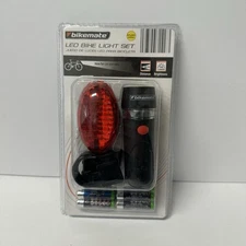 Bikemate LED Bike Light Set Front Back Batteries NIP adjustable settings