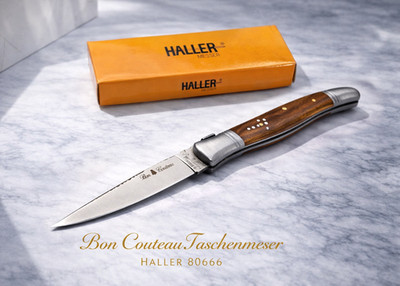 LAGUIOLE Haller 80666| Bon Couteau Zebraholz Taschenmesser Klapp Messer 440Stahl