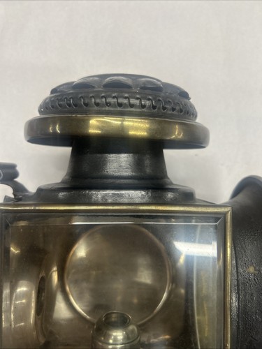 2 Beautiful Antique Brass And Metal Carriage Automobile Lamps - Picture 7 of 24