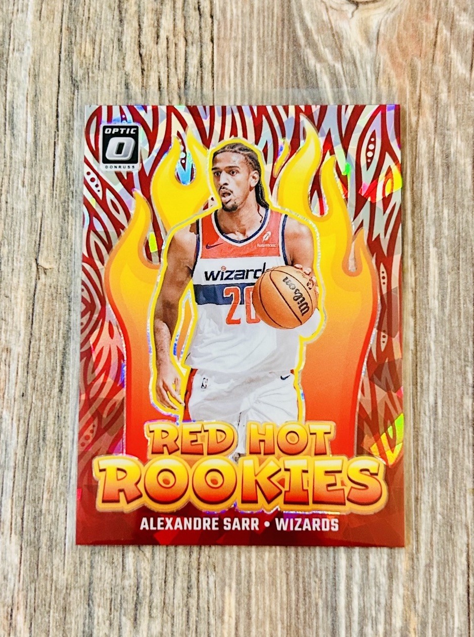 2024-25 Donruss Optic Alexandre Sarr #2 Red Hot Rookies Cracked Ice RC /25