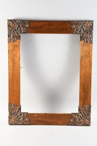 N72P30- Jugendstil Wiener Sezession Holz Rahmen mit Metall Reliefs Anfang 20.Jh
