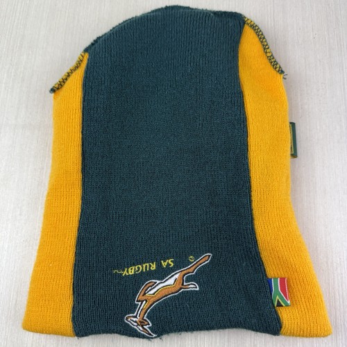 Official SA RUGBY Beanie Soft Knit SA Rugby Union ForestGreen Yellow Embroidered - Picture 8 of 10