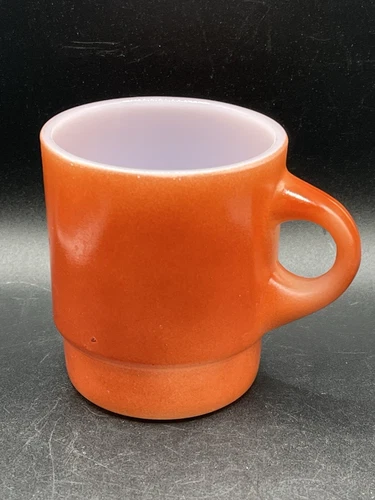 Vintage Anchor Hocking Fire King Burnt Orange Red Coffee/Tea Cup/Mug