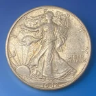 1942-D Walking Liberty Half Dollar 90% Silver Coin 50c AU Almost Uncirculated