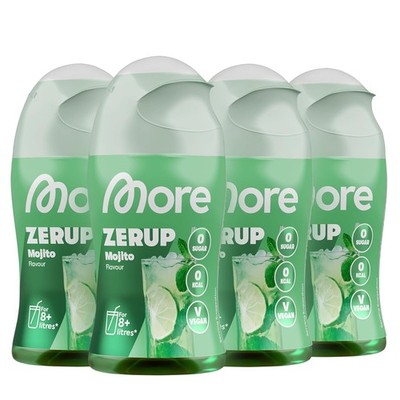 MORE Zerup, Mojito, 4 x 65 ml, for up to 32 litres of ready-to-drink | Sugar-fre