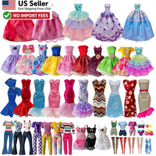 19Pcs Doll Clothes 11.5in Dresses Tops Pants Swimsuits Outfit Set FROM USA 