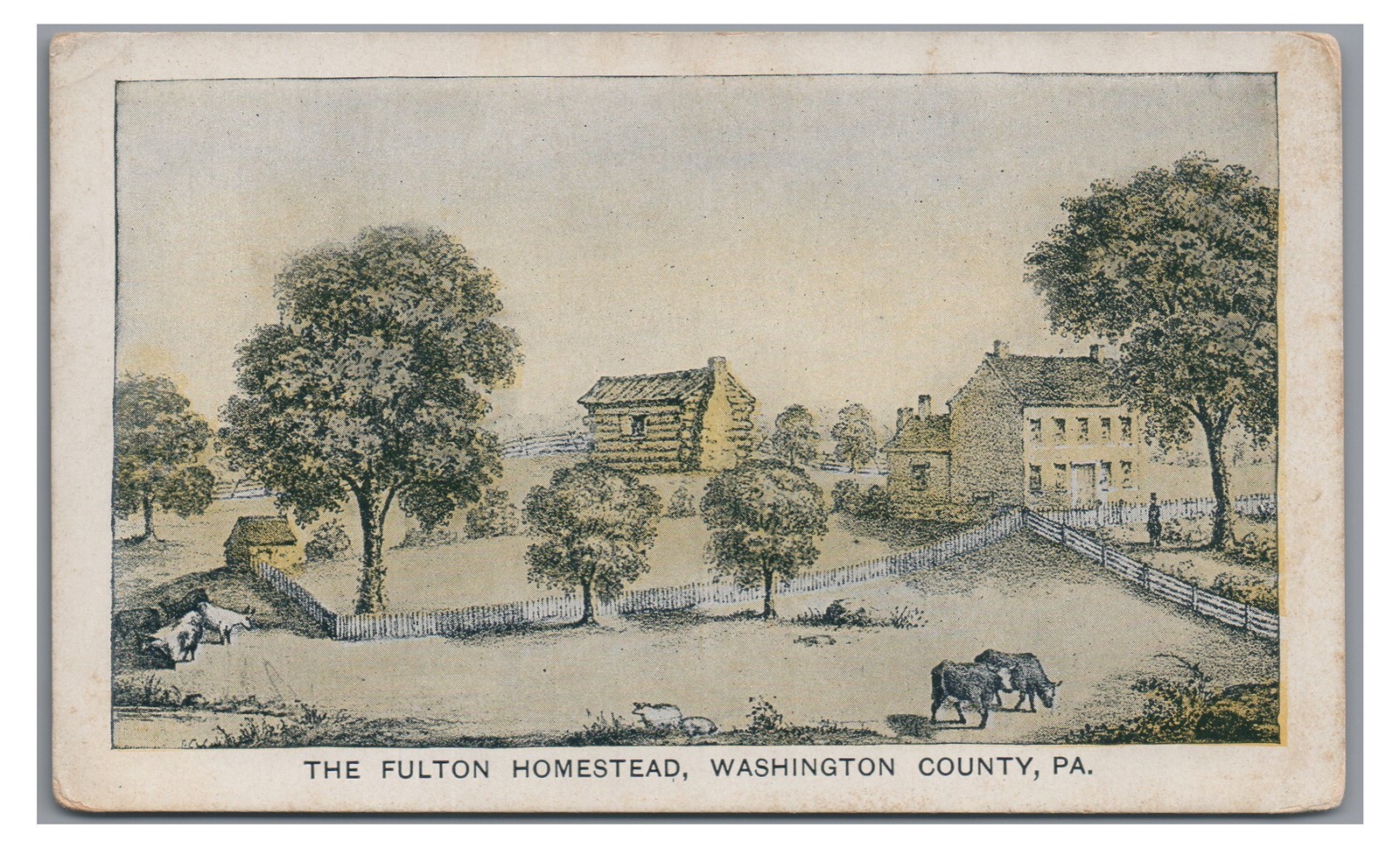 Fulton Homestead WASHINGTON COUNTY PA Pennsylvania Postcard eBay